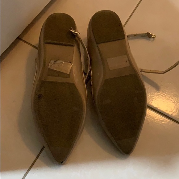 Nude studded flat shoes ankle strap - Picture 2 of 4